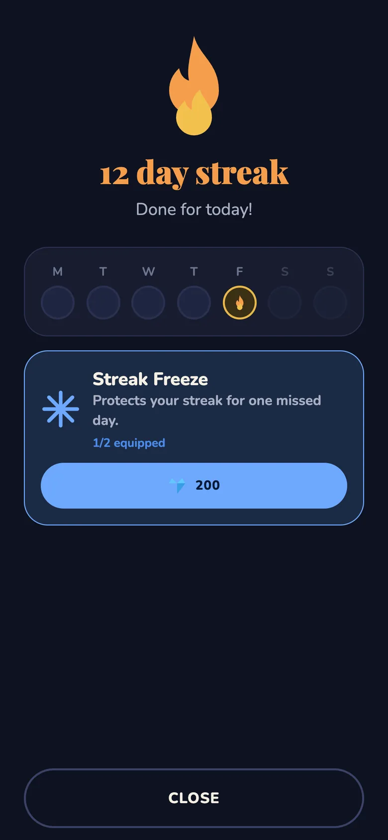 A twelve day streak